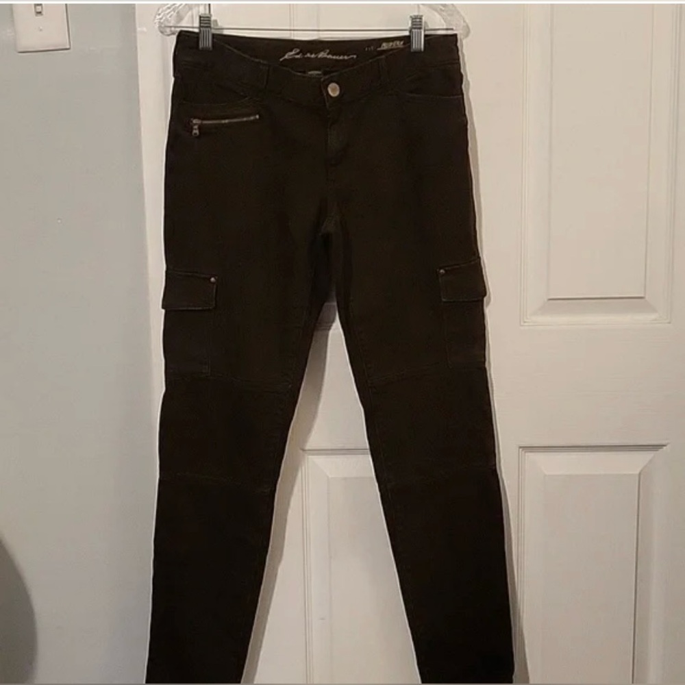 Eddie Bauer brown cargo modern fit slim jeans size 8